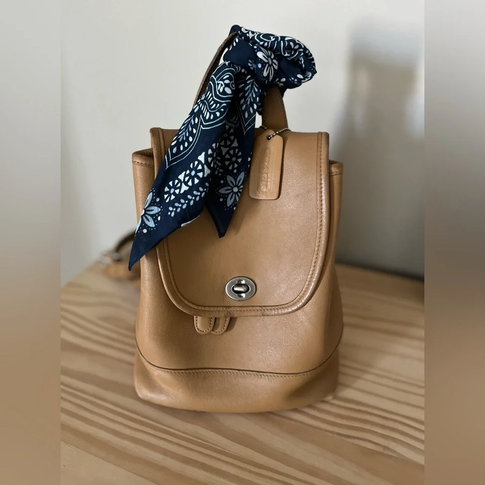 Coach Tan Leather Backpack